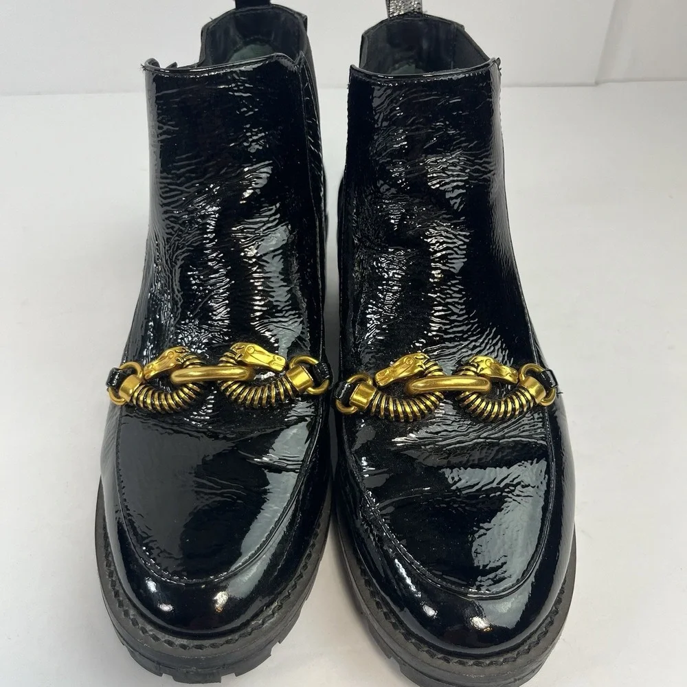 Tory Burch Jessa 45MM Lug Sole Chelsea Boots Perfect Black 61392 Size 7M